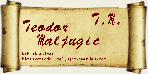 Teodor Maljugić vizit kartica